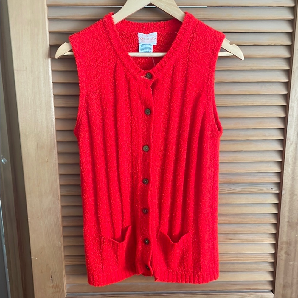 Vintage Susan Bristol Red Cardigan Sweater L